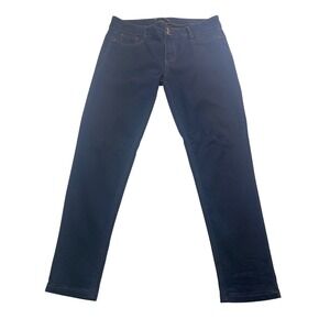 Sandpiper Jeans Size 16 Dark Blue Wash Skinny Double Button Stretch Denim